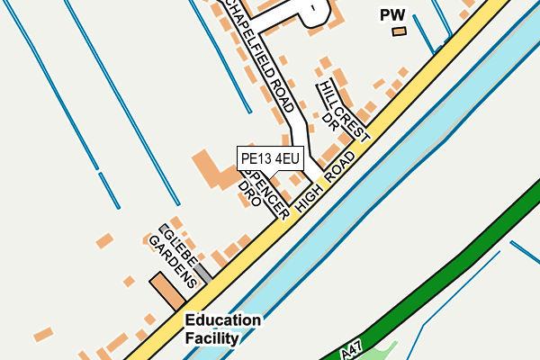 PE13 4EU map - OS OpenMap – Local (Ordnance Survey)