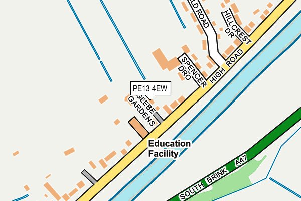 PE13 4EW map - OS OpenMap – Local (Ordnance Survey)