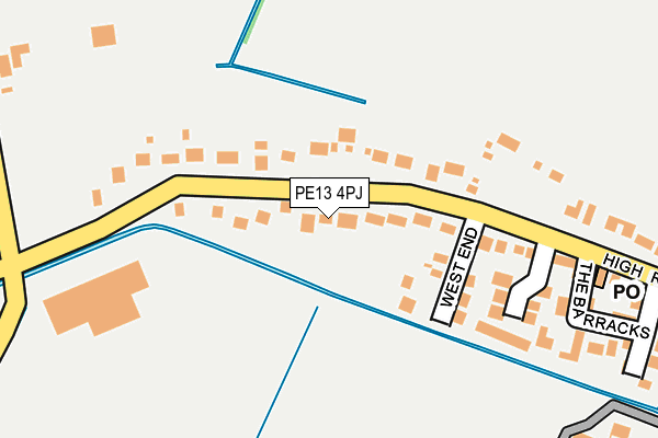 PE13 4PJ map - OS OpenMap – Local (Ordnance Survey)