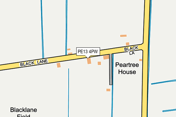 PE13 4PW map - OS OpenMap – Local (Ordnance Survey)