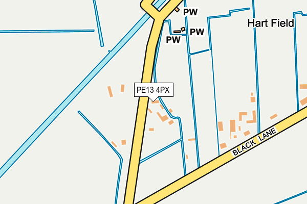 PE13 4PX map - OS OpenMap – Local (Ordnance Survey)
