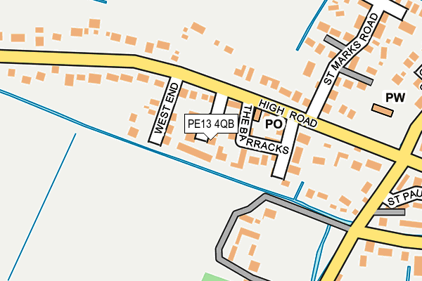PE13 4QB map - OS OpenMap – Local (Ordnance Survey)