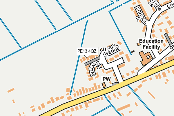 PE13 4QZ map - OS OpenMap – Local (Ordnance Survey)