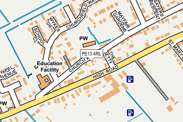 PE13 4RL map - OS OpenMap – Local (Ordnance Survey)