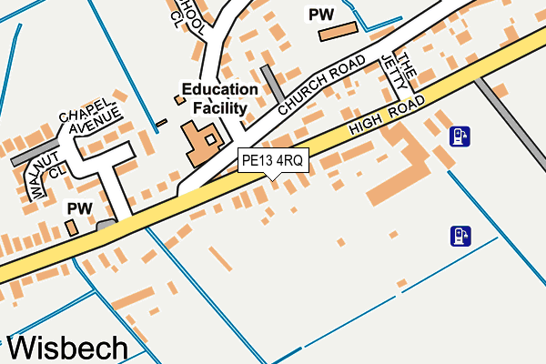 PE13 4RQ map - OS OpenMap – Local (Ordnance Survey)