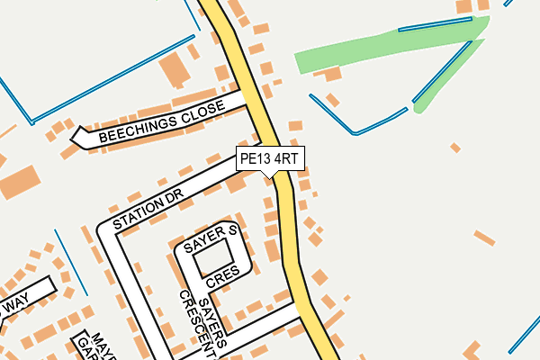 PE13 4RT map - OS OpenMap – Local (Ordnance Survey)