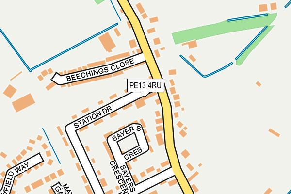 PE13 4RU map - OS OpenMap – Local (Ordnance Survey)