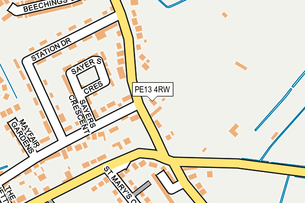 PE13 4RW map - OS OpenMap – Local (Ordnance Survey)