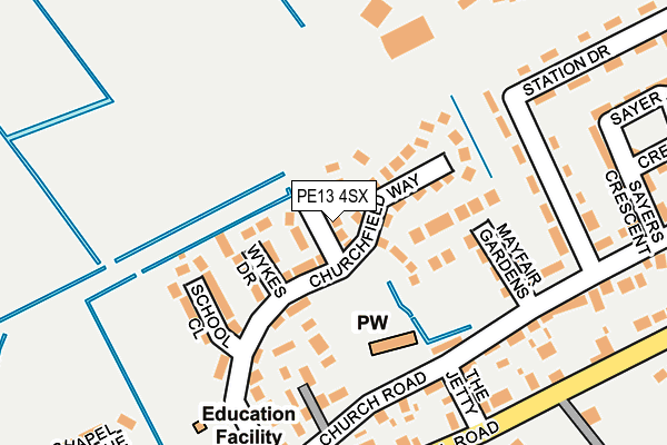 PE13 4SX map - OS OpenMap – Local (Ordnance Survey)