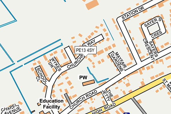 PE13 4SY map - OS OpenMap – Local (Ordnance Survey)