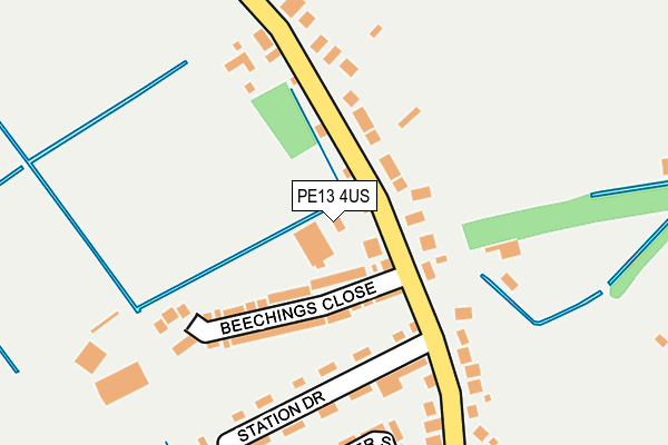 PE13 4US map - OS OpenMap – Local (Ordnance Survey)