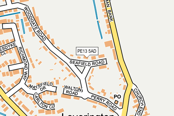 PE13 5AD map - OS OpenMap – Local (Ordnance Survey)
