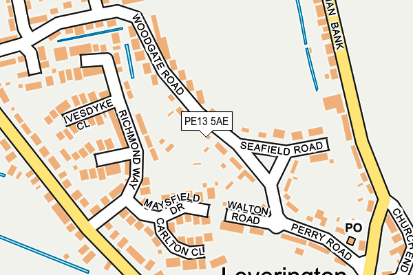 PE13 5AE map - OS OpenMap – Local (Ordnance Survey)