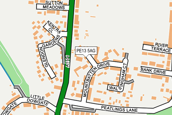 PE13 5AG map - OS OpenMap – Local (Ordnance Survey)