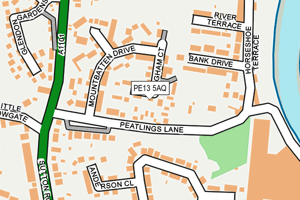 PE13 5AQ map - OS OpenMap – Local (Ordnance Survey)