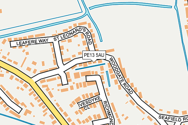 PE13 5AU map - OS OpenMap – Local (Ordnance Survey)
