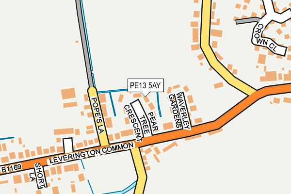 PE13 5AY map - OS OpenMap – Local (Ordnance Survey)