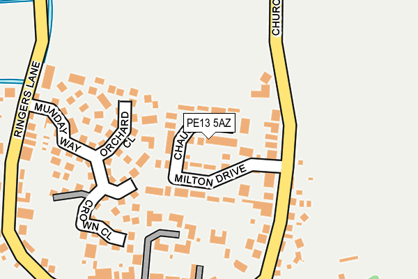 PE13 5AZ map - OS OpenMap – Local (Ordnance Survey)