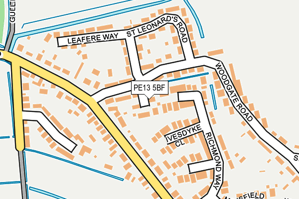 PE13 5BF map - OS OpenMap – Local (Ordnance Survey)