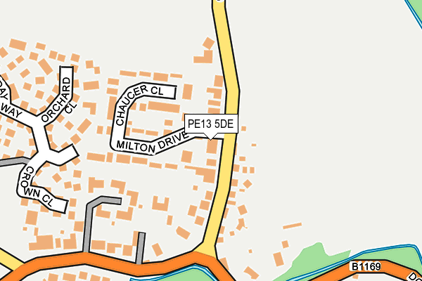 PE13 5DE map - OS OpenMap – Local (Ordnance Survey)