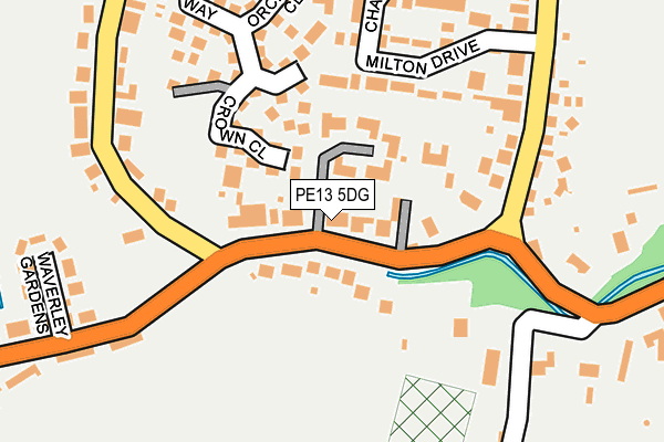 PE13 5DG map - OS OpenMap – Local (Ordnance Survey)