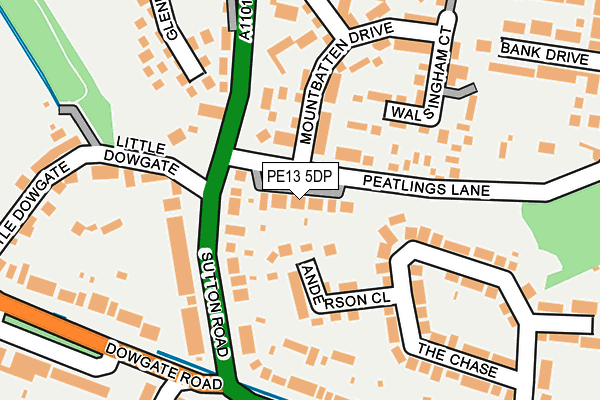 PE13 5DP map - OS OpenMap – Local (Ordnance Survey)