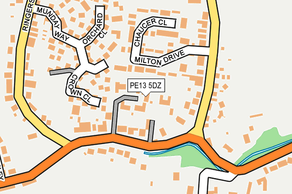 PE13 5DZ map - OS OpenMap – Local (Ordnance Survey)