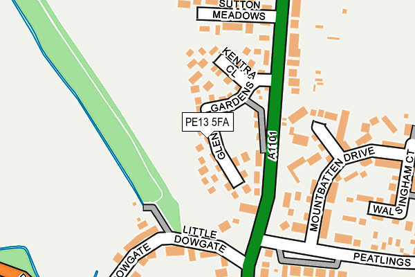 PE13 5FA map - OS OpenMap – Local (Ordnance Survey)