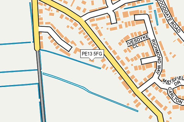 PE13 5FG map - OS OpenMap – Local (Ordnance Survey)