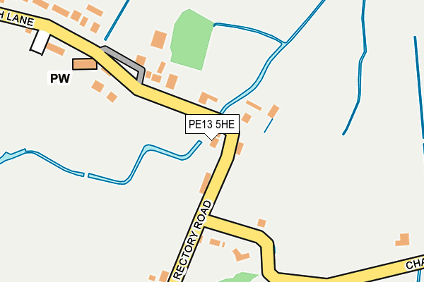 PE13 5HE map - OS OpenMap – Local (Ordnance Survey)