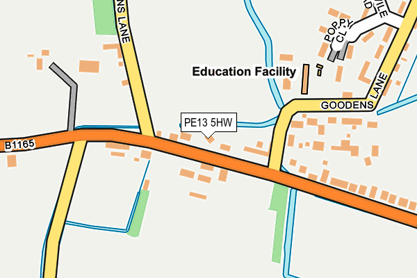 PE13 5HW map - OS OpenMap – Local (Ordnance Survey)