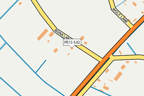 PE13 5JQ map - OS OpenMap – Local (Ordnance Survey)