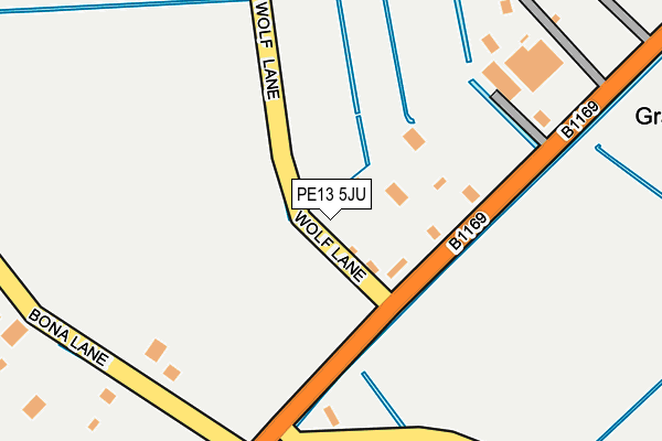 PE13 5JU map - OS OpenMap – Local (Ordnance Survey)