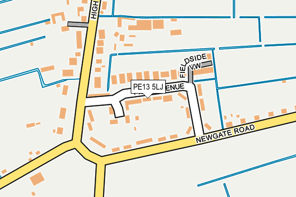 PE13 5LJ map - OS OpenMap – Local (Ordnance Survey)