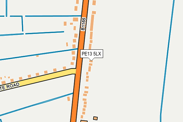 PE13 5LX map - OS OpenMap – Local (Ordnance Survey)