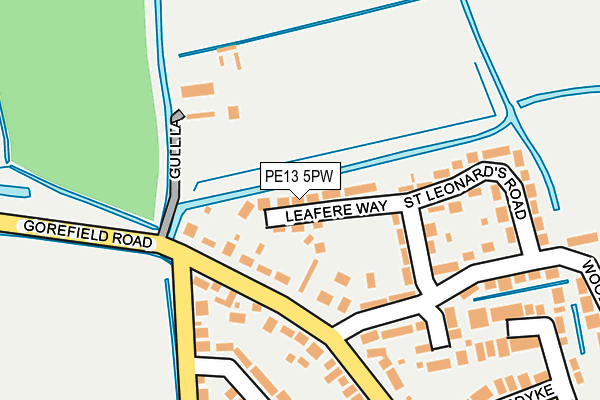 PE13 5PW map - OS OpenMap – Local (Ordnance Survey)