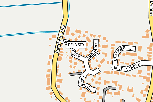 PE13 5PX map - OS OpenMap – Local (Ordnance Survey)