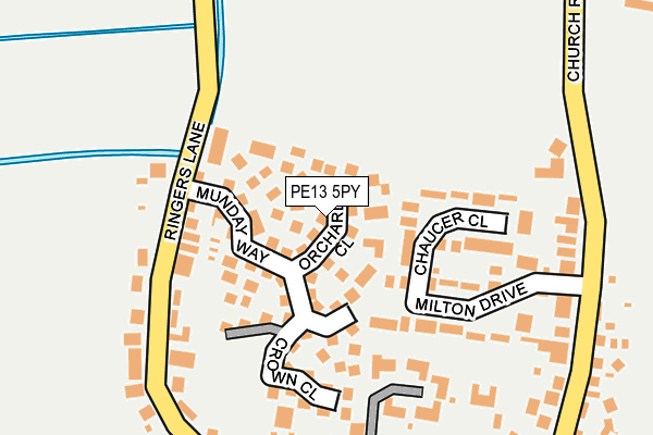 PE13 5PY map - OS OpenMap – Local (Ordnance Survey)