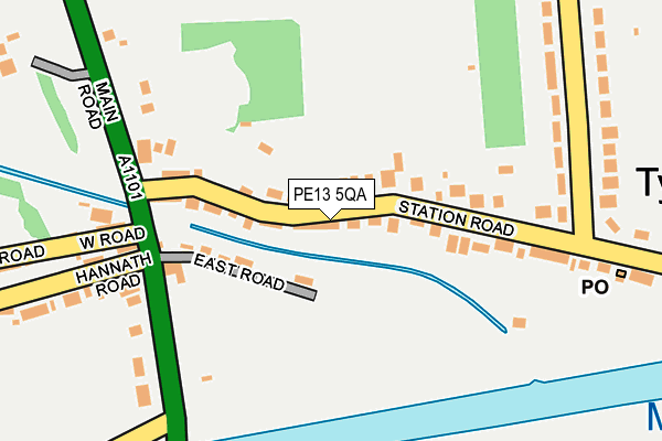 PE13 5QA map - OS OpenMap – Local (Ordnance Survey)