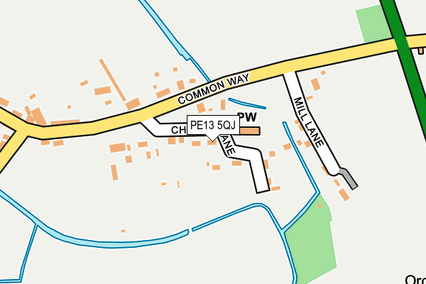 PE13 5QJ map - OS OpenMap – Local (Ordnance Survey)