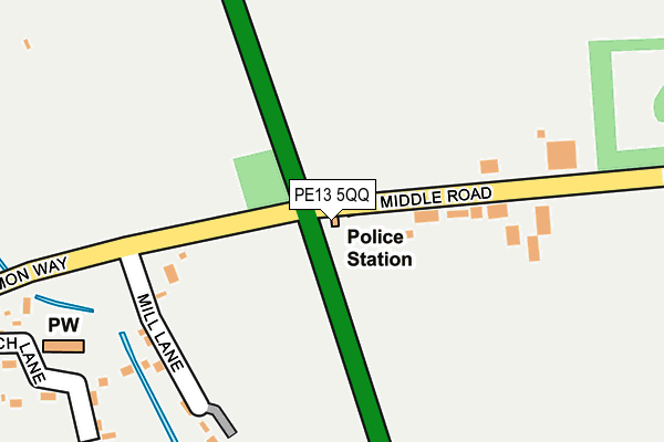 PE13 5QQ map - OS OpenMap – Local (Ordnance Survey)