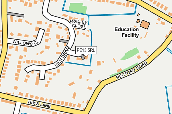 PE13 5RL map - OS OpenMap – Local (Ordnance Survey)