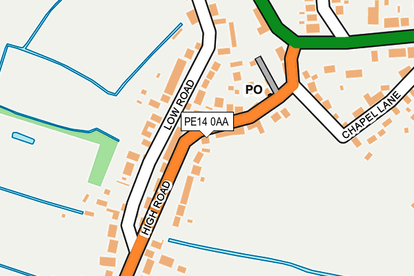 PE14 0AA map - OS OpenMap – Local (Ordnance Survey)