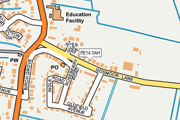 PE14 0AH map - OS OpenMap – Local (Ordnance Survey)