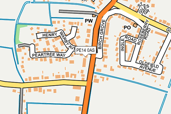 PE14 0AS map - OS OpenMap – Local (Ordnance Survey)