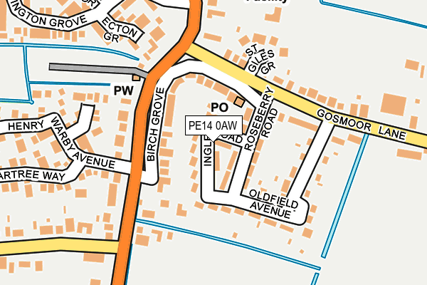 PE14 0AW map - OS OpenMap – Local (Ordnance Survey)