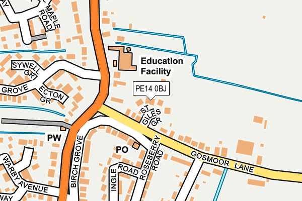 PE14 0BJ map - OS OpenMap – Local (Ordnance Survey)