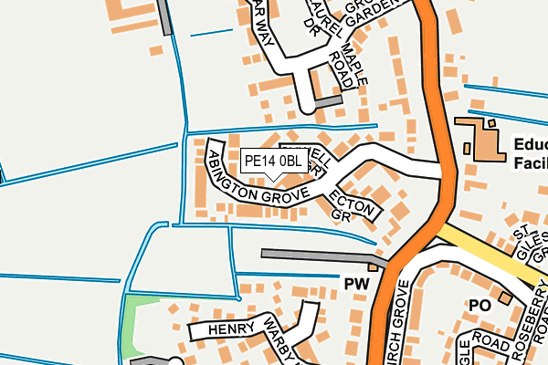 PE14 0BL map - OS OpenMap – Local (Ordnance Survey)