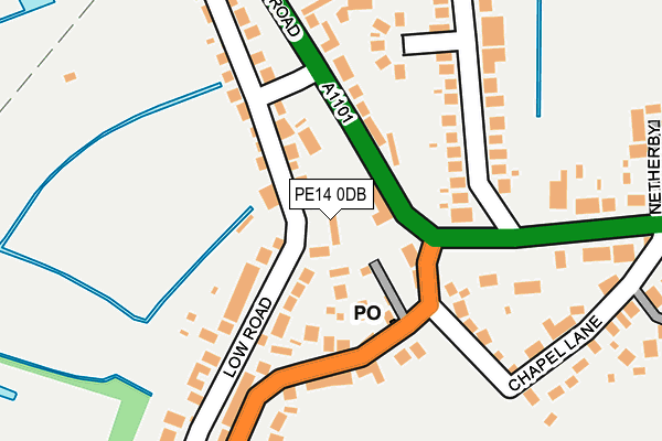 PE14 0DB map - OS OpenMap – Local (Ordnance Survey)