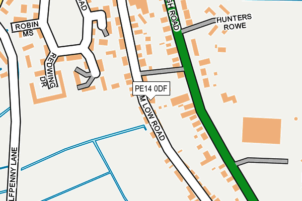 PE14 0DF map - OS OpenMap – Local (Ordnance Survey)